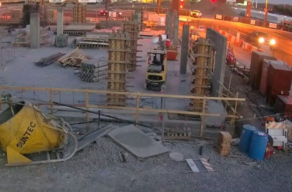 surveillance camera view of construction site
